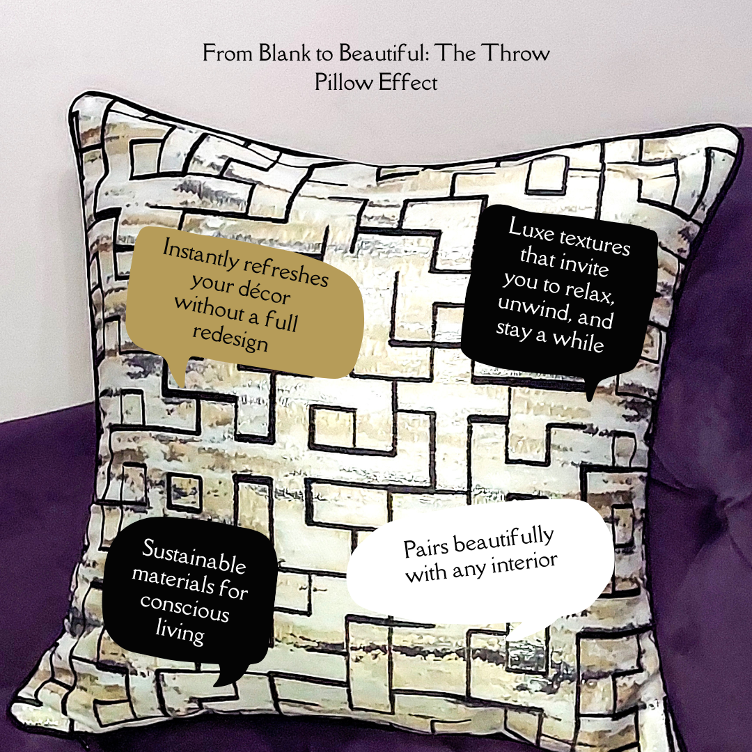Navy Blue & Silver Subway Tile Luxurious Accent Throw Pillow