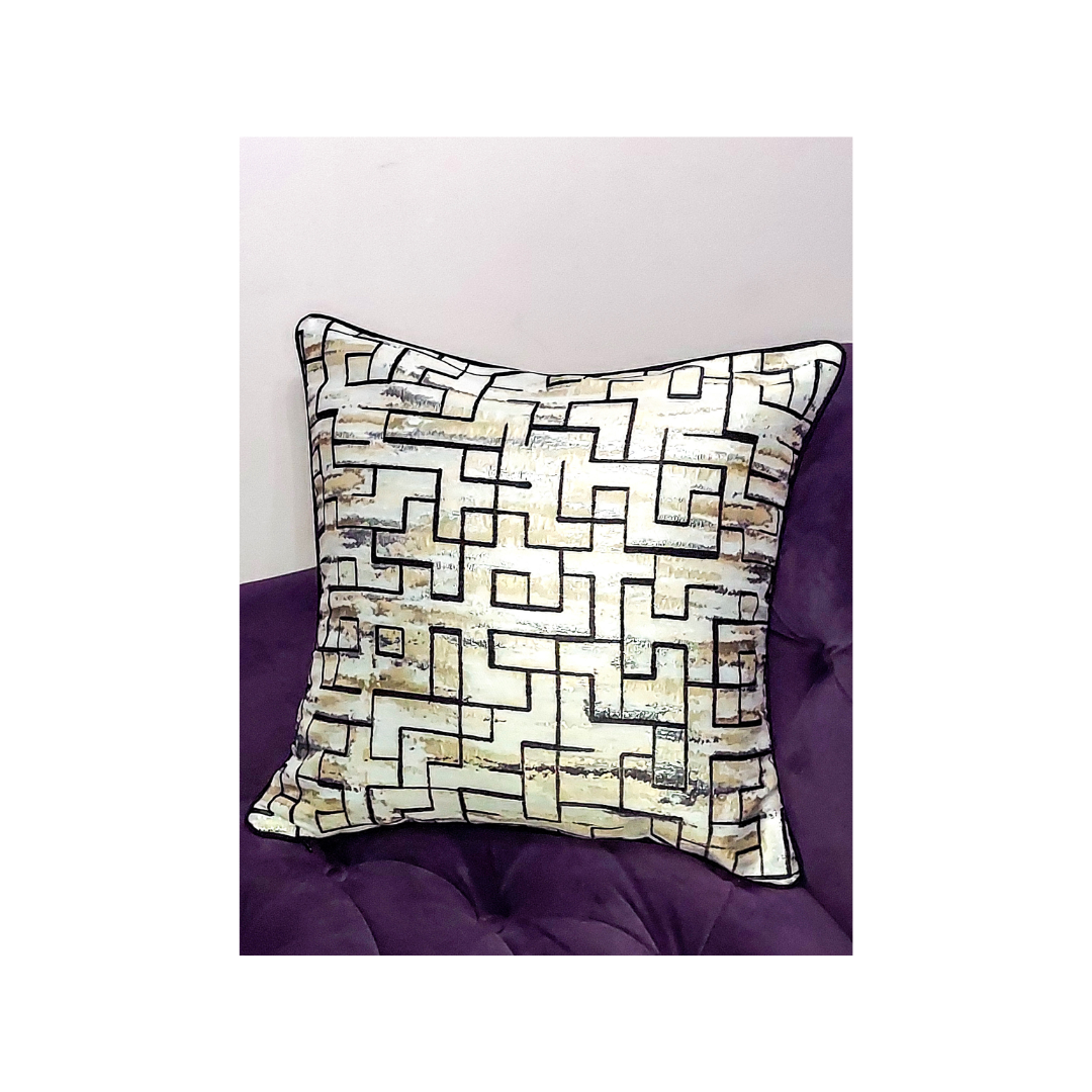 20x20 navy and silver decorative pillow with duck feather fill