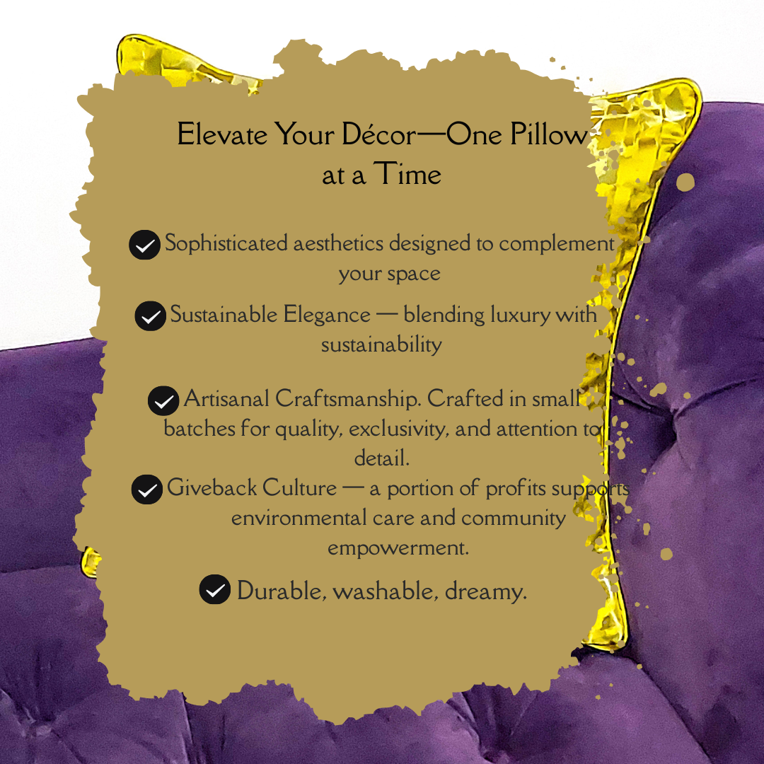 Luxury gold and yellow accent throw pillows in living room