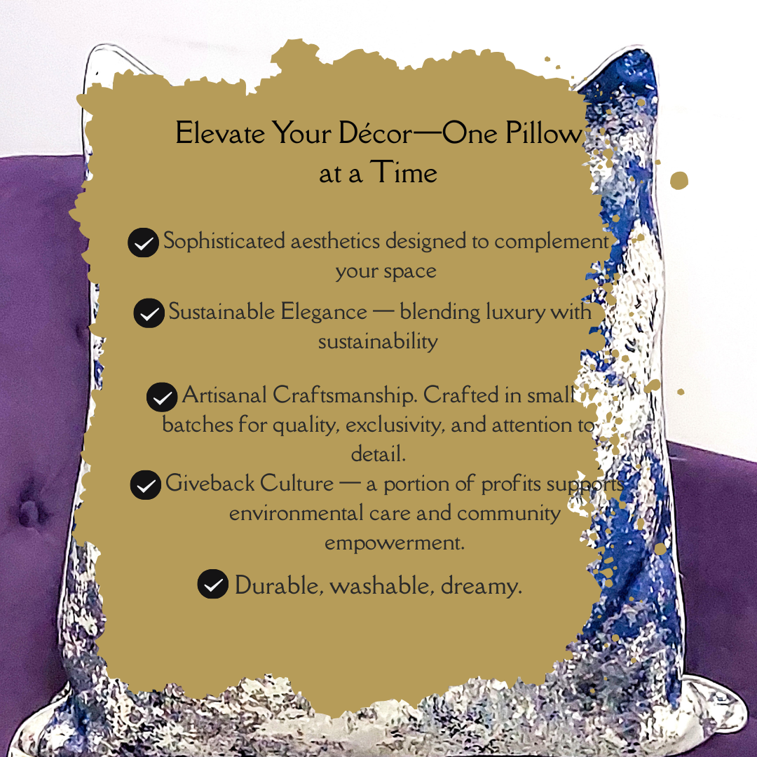 Plush silver and navy blue decorative throw pillow