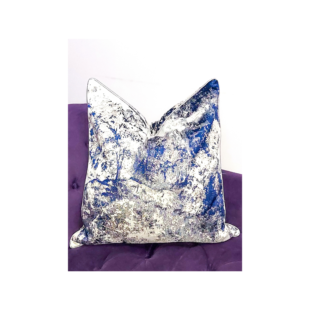 Buy Home Goods Throw Pillows: Silver & Navy Blue Luxury