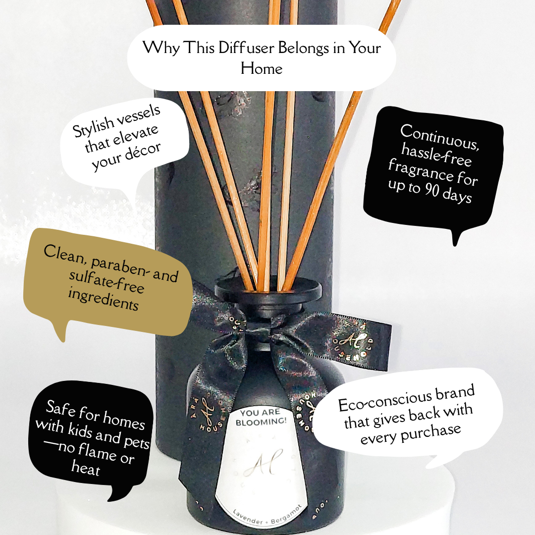 Elegant floral reed diffuser for home fragrance