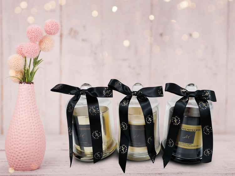 Candles on a glittery background