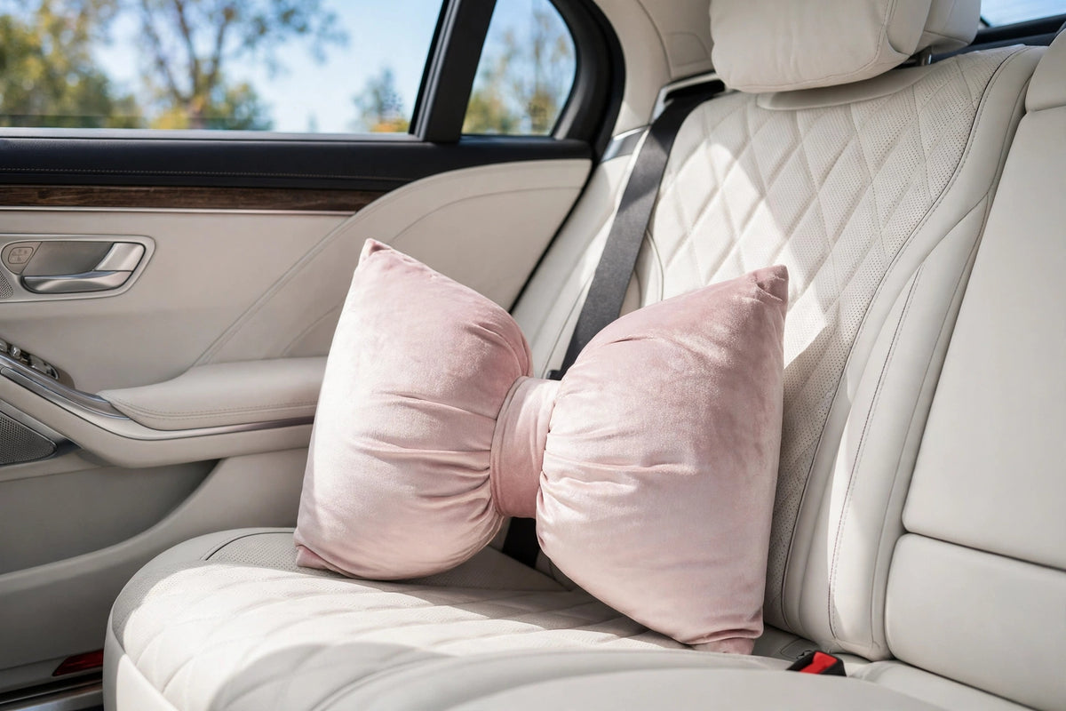 Blush Pink Velvet Bow Luxury Throw Pillow | Modern Textured Home Décor