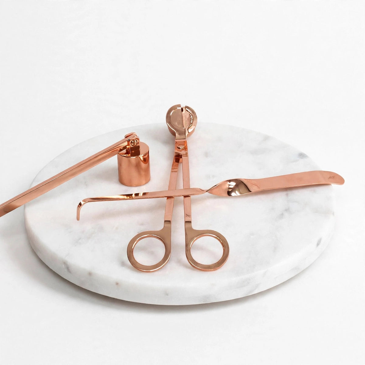 Rose Gold Luxury Candle Care Kit | Wick Trimmer, Dipper & Snuffer Set