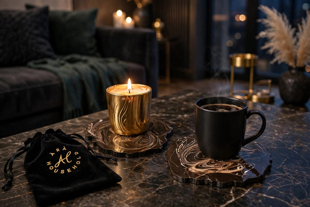 Double Luxury Decorative Coasters | Modern Home Accent