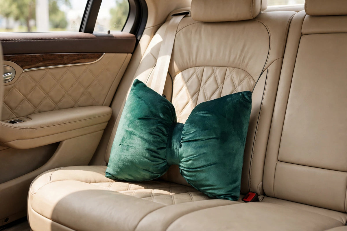 Emerald Green Velvet Bow Luxury Throw Pillow | Modern Textured Home Décor
