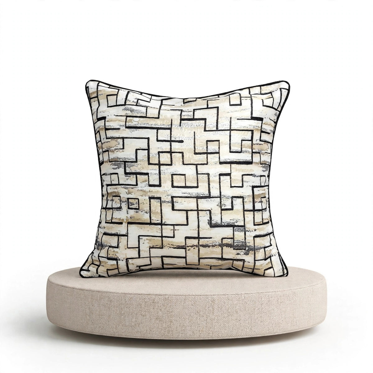 Blue Maze Geometric Luxury Throw Pillow | Modern Textured Home Décor