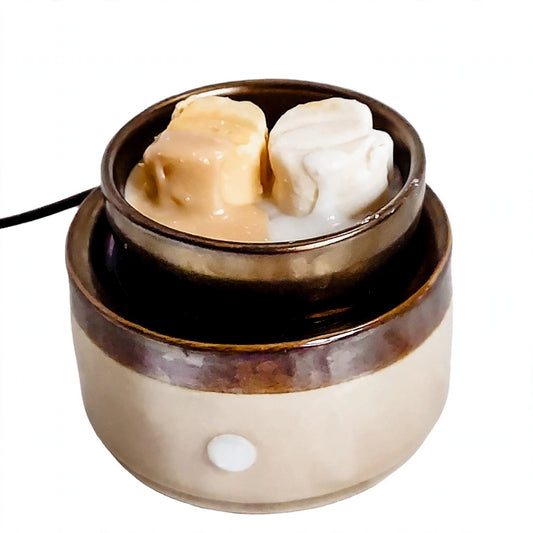 Brown Ceramic Wax Warmer | Elegant Flameless Fragrance