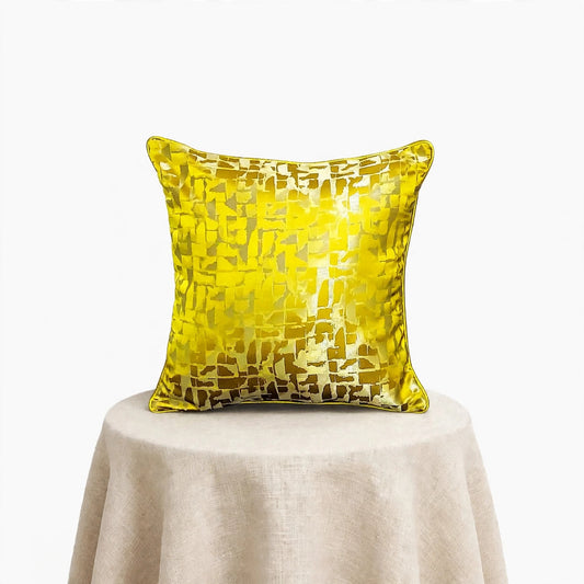 Yellow Gold Mosaic Luxury Throw Pillow | Modern Textured Home Décor