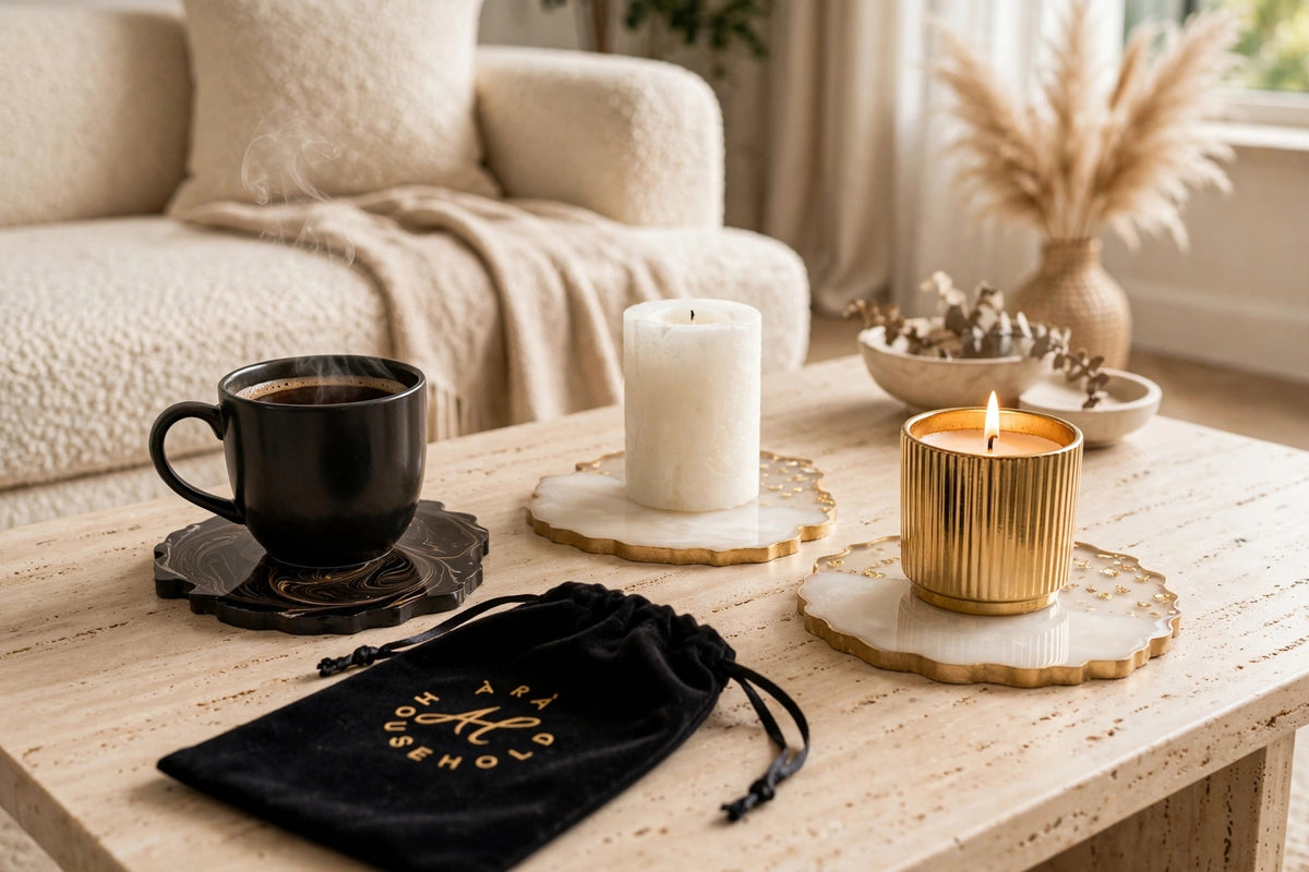 Double Luxury Decorative Coasters | Modern Home Accent